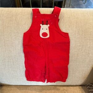 Festive Red Kids Romper with Reindeer Design